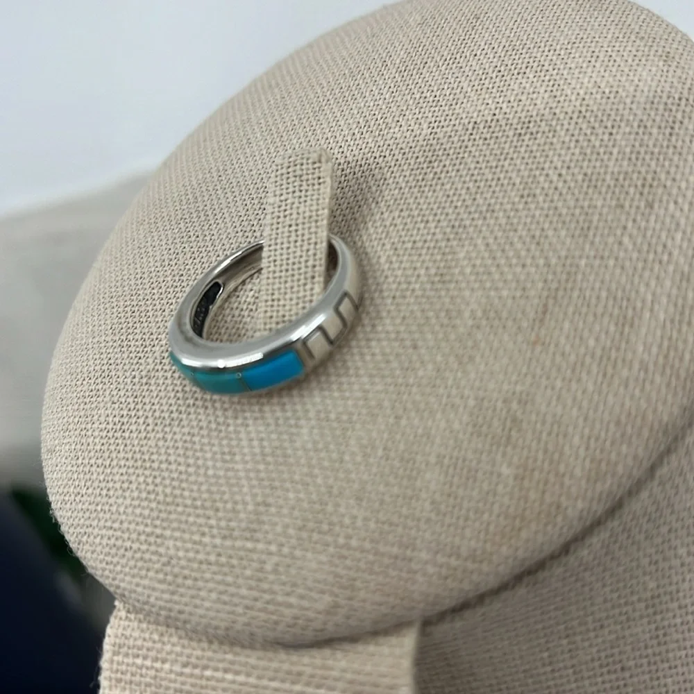 Authentic Southwest WJ Wilson Jim Navajo Sleeping Beauty Turquoise Size 6 Ring - Picture 11 of 12